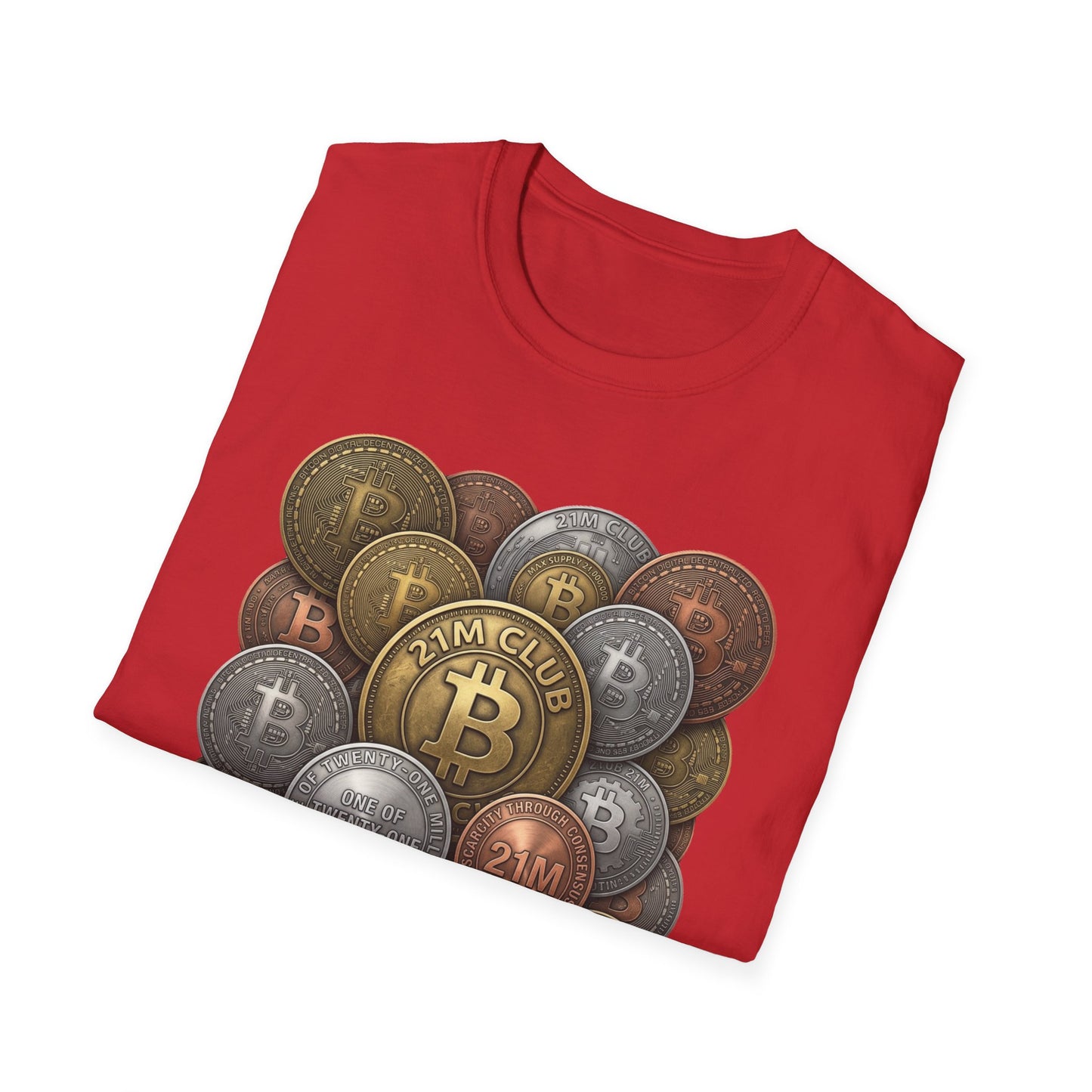 21M Club Coins Stack T-Shirt — Bitcoin & Altcoin Vintage Coins Tee