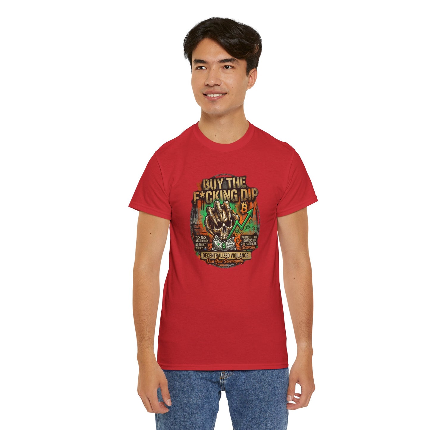 Buy The F*cking Dip Graphic Tee — Stock Market Crypto HODL Trading Shirt