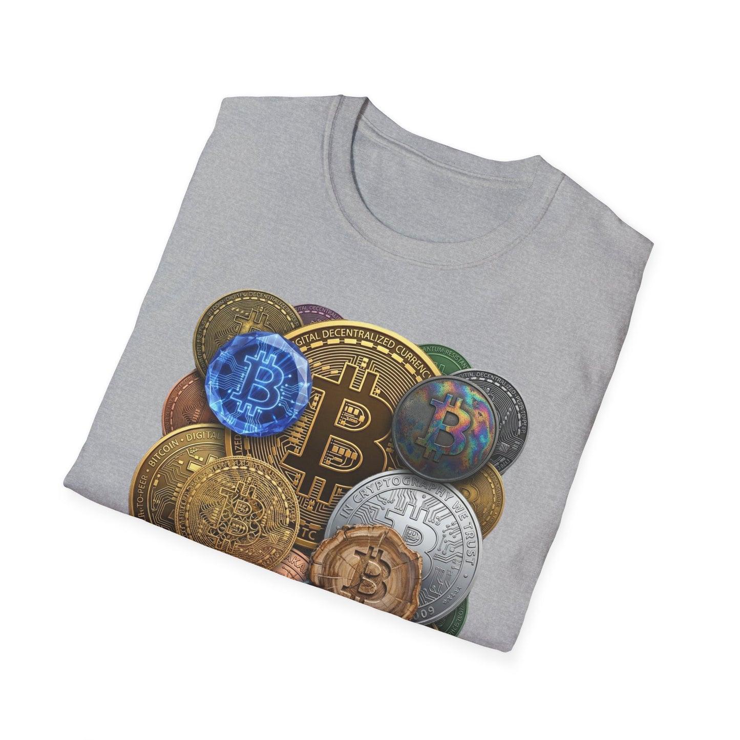 Bitcoin Crypto Coins Graphic T‑Shirt — Cryptocurrency Investor Tee