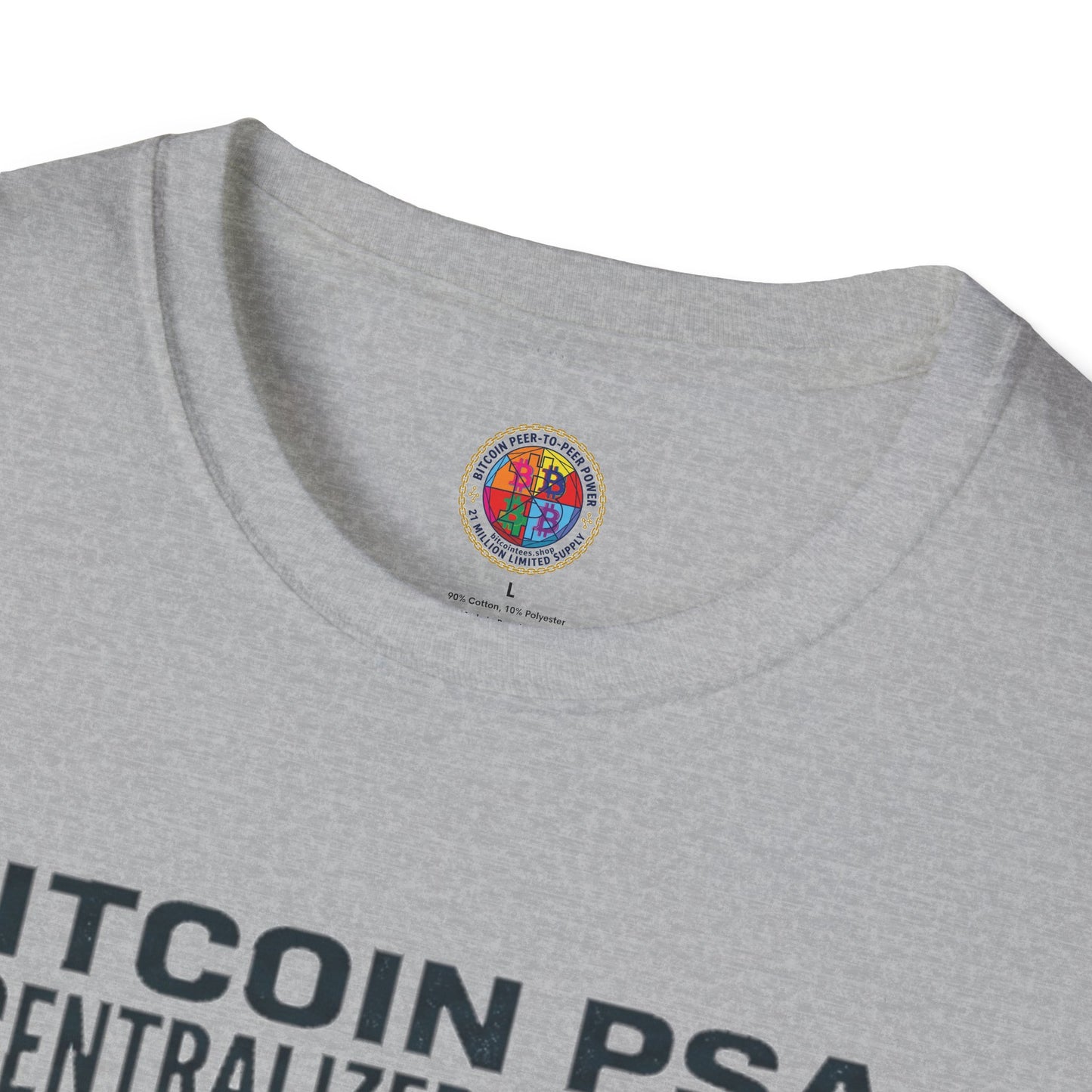 Bitcoin PSA T-Shirt — "Decentralized Vigilance: Not Your Keys, Not Your Coins"