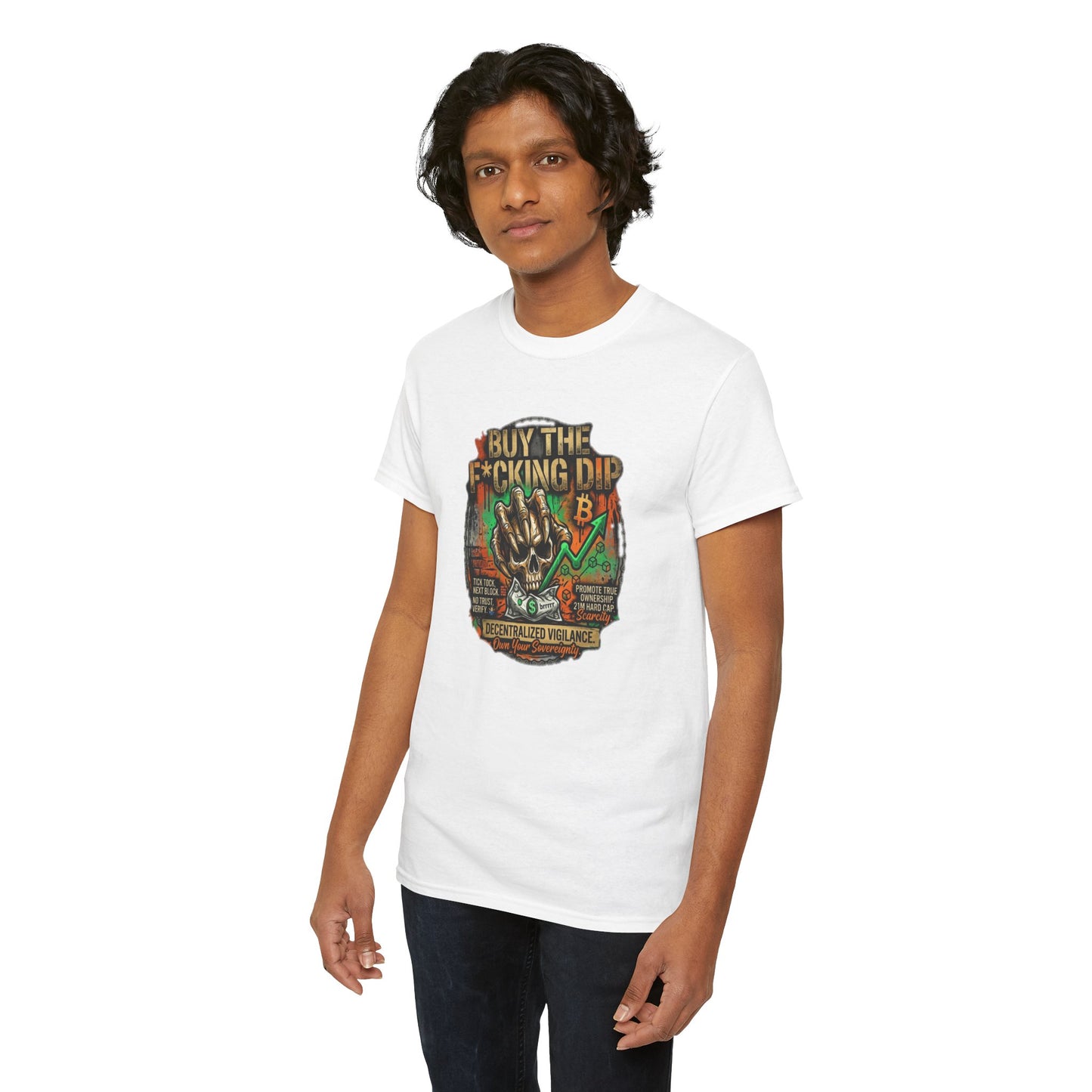 Buy The F*cking Dip Graphic Tee — Stock Market Crypto HODL Trading Shirt