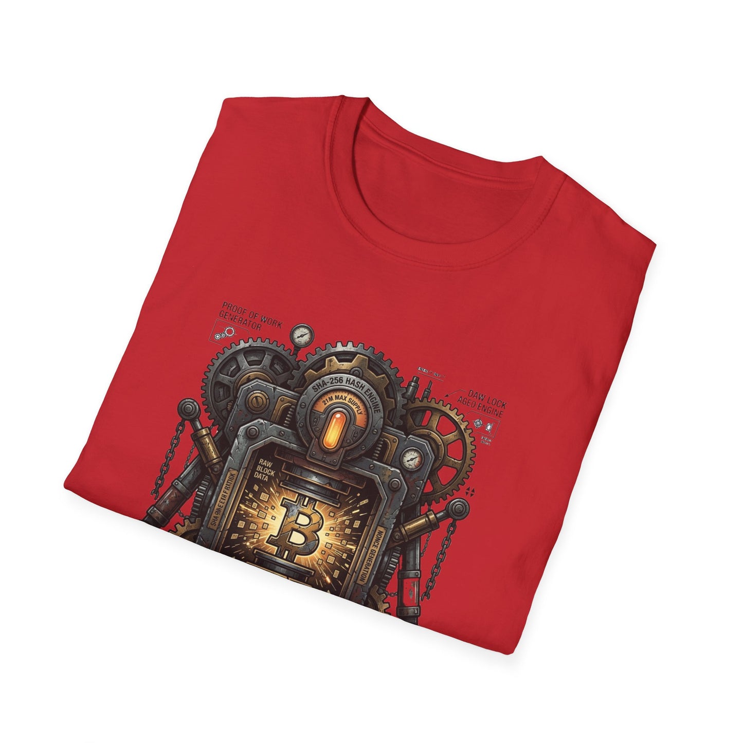Bitcoin Proof of Work T-Shirt — Steampunk Crypto Miner Tee