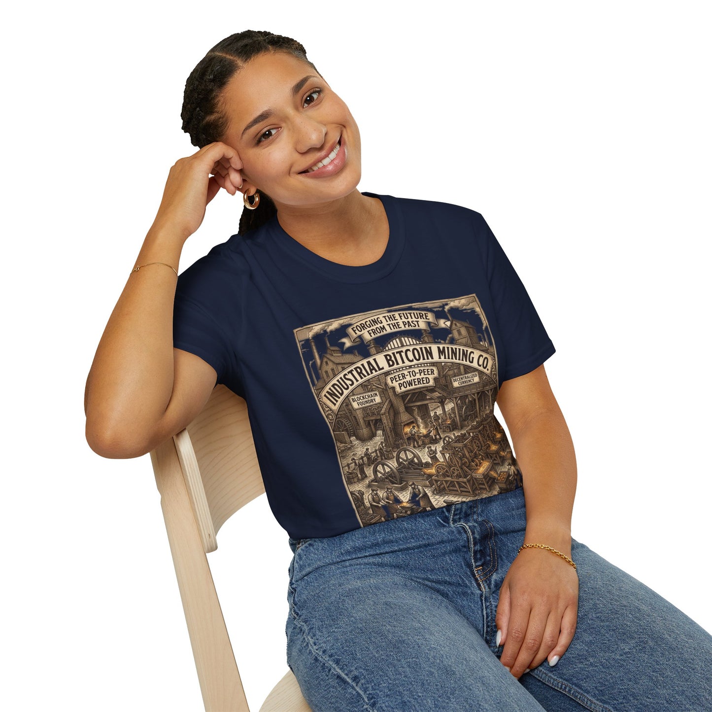 Industrial Bitcoin Mining Co. T-Shirt — Vintage Crypto Miner Graphic Tee