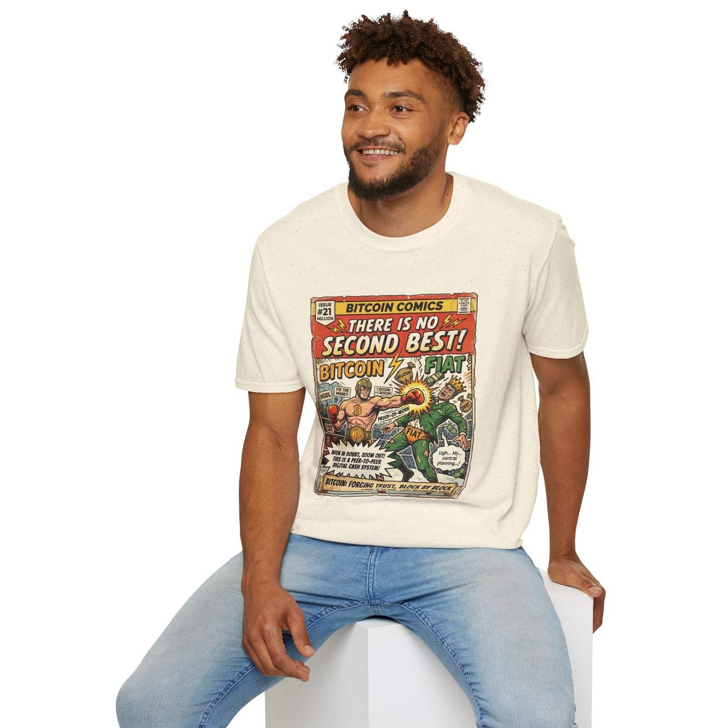 Bitcoin Comics Retro T-Shirt — "There Is No Second Best!" Vintage Crypto Tee