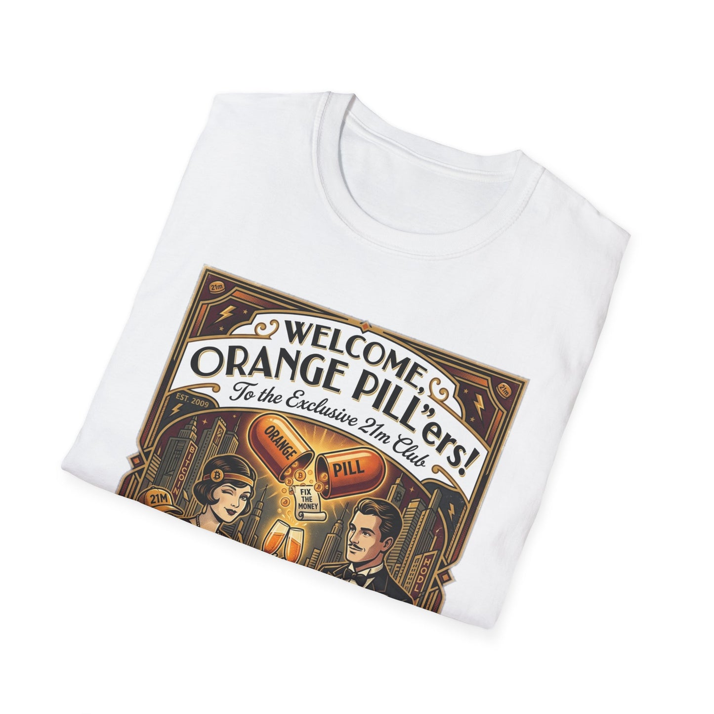 Vintage 'Welcome Orange Pill' T-Shirt — Retro Apothecary Graphic Tee