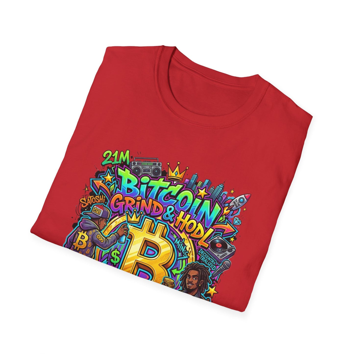Bitcoin Grind & HODL T-Shirt — Crypto Currency Street Art Tee