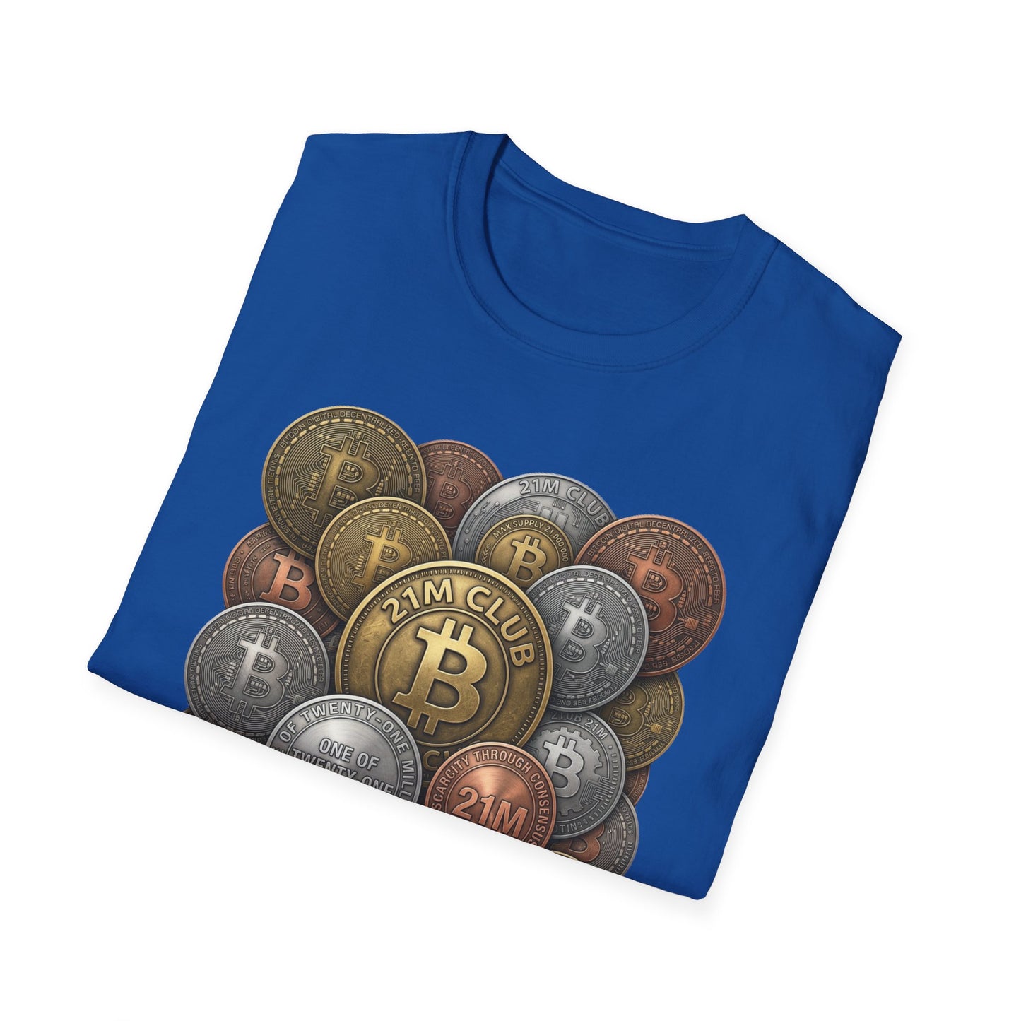 21M Club Coins Stack T-Shirt — Bitcoin & Altcoin Vintage Coins Tee