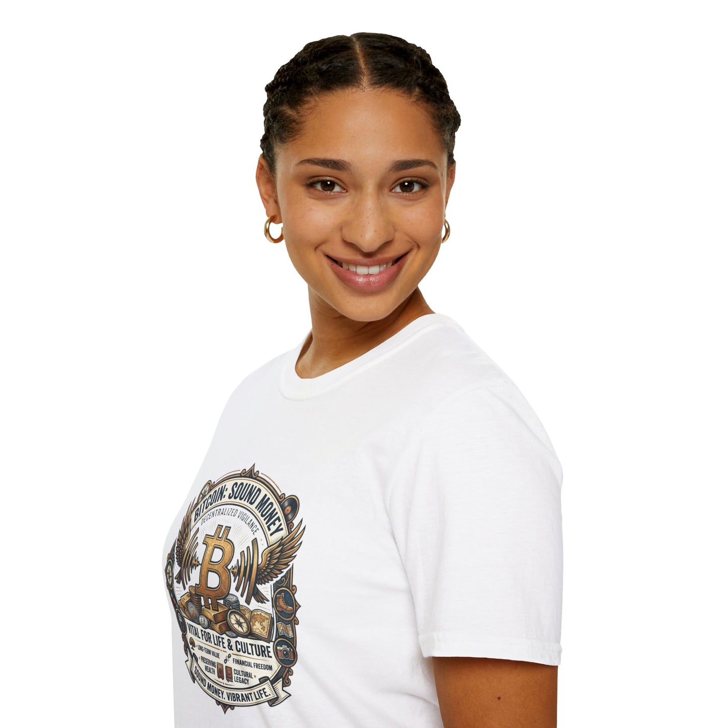 Bitcoin Emblem T-Shirt — "Bitcoin: Sound Money" Vintage Crypto Crest Tee