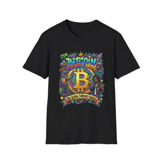 Bitcoin Grind & HODL T-Shirt — Crypto Currency Street Art Tee