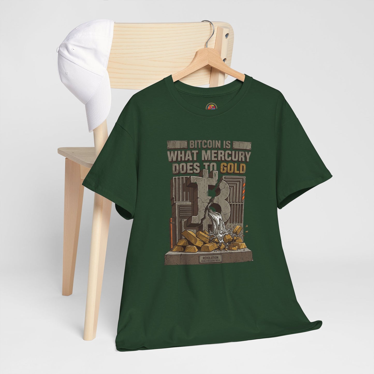 Bitcoin Mercury Effect T-Shirt — "Bitcoin is what mercury does to gold" Graphic Tee