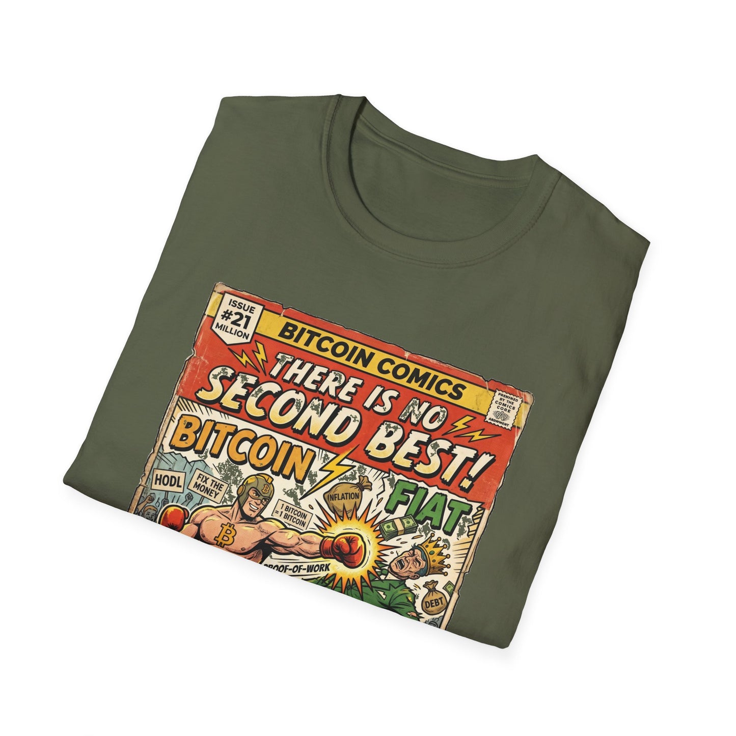 Bitcoin Comics Retro T-Shirt — "There Is No Second Best!" Vintage Crypto Tee