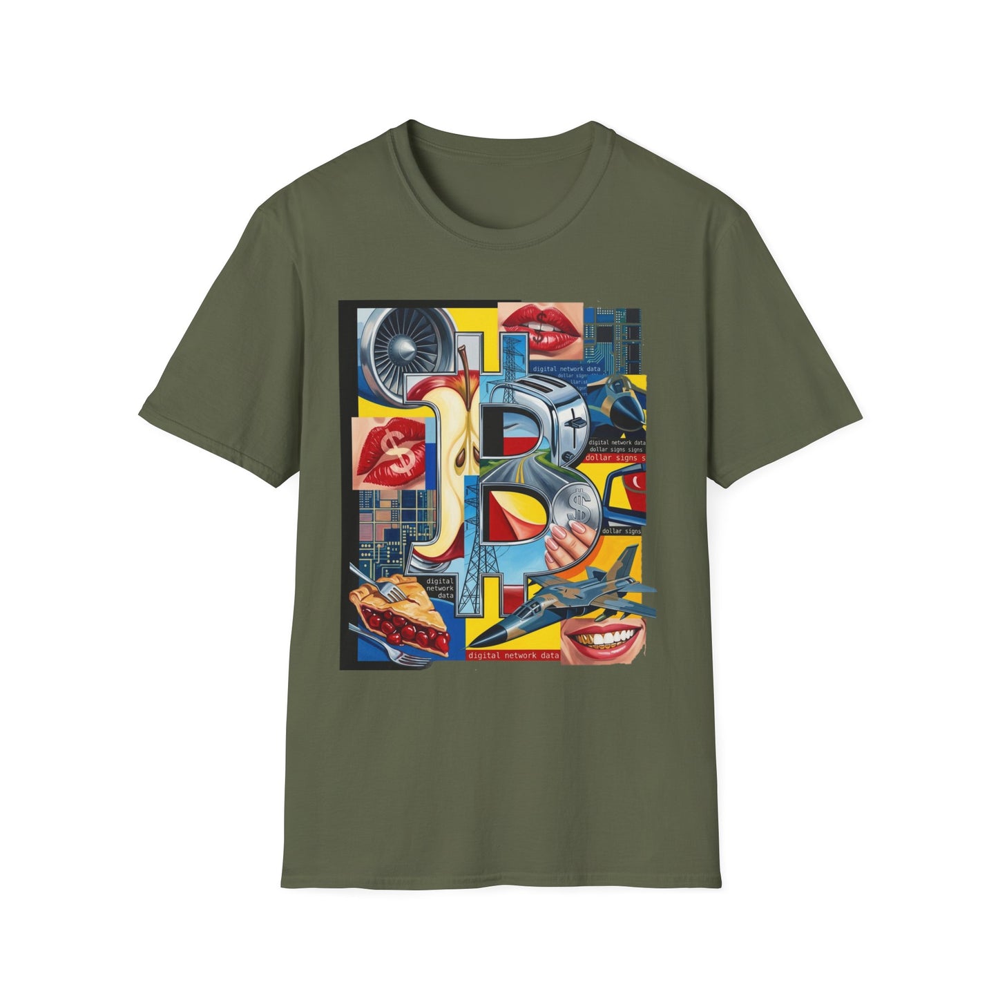 Retro Pop Art 'Ride' Graphic T-Shirt — Vintage Collage Motorcycle & Lips Design