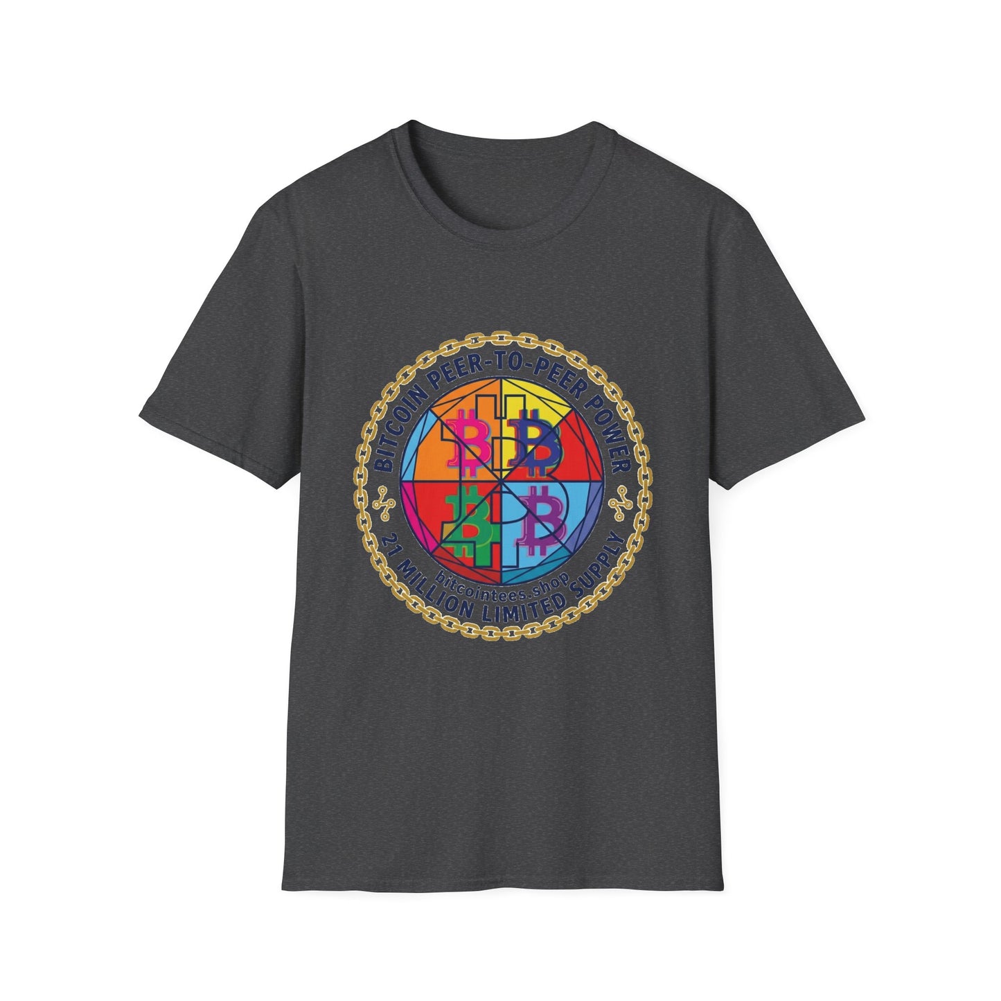 Bitcointees Colorwheel Logo T-Shirt — Crypto Peer-to-Peer Graphic Tee
