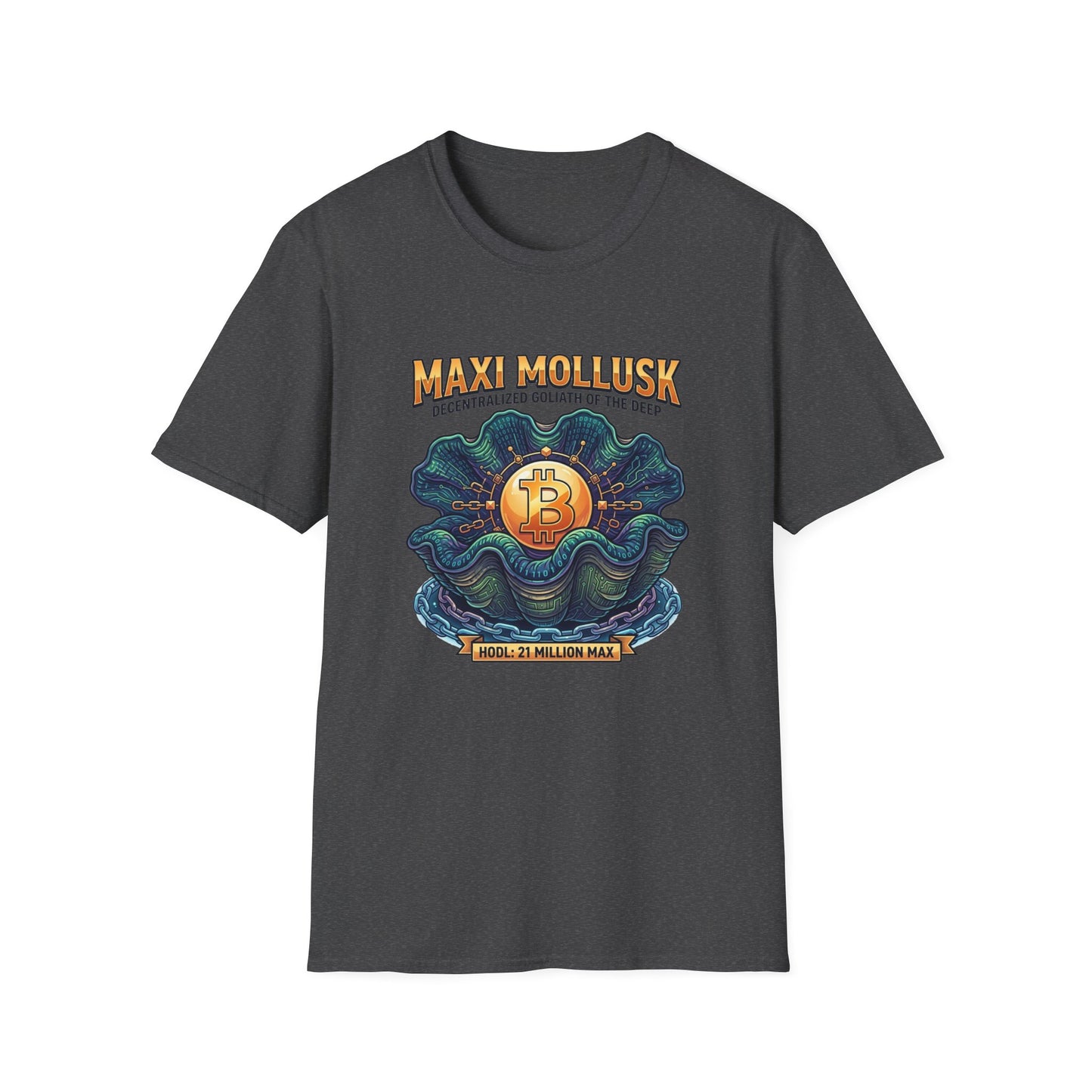 Bitcoin Pearl T-Shirt — "Maxi Mollusk" Crypto Art Tee