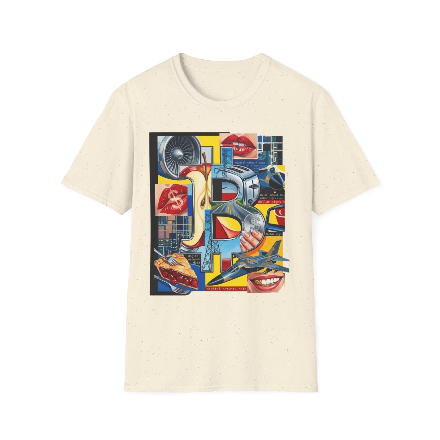 Retro Pop Art 'Ride' Graphic T-Shirt — Vintage Collage Motorcycle & Lips Design