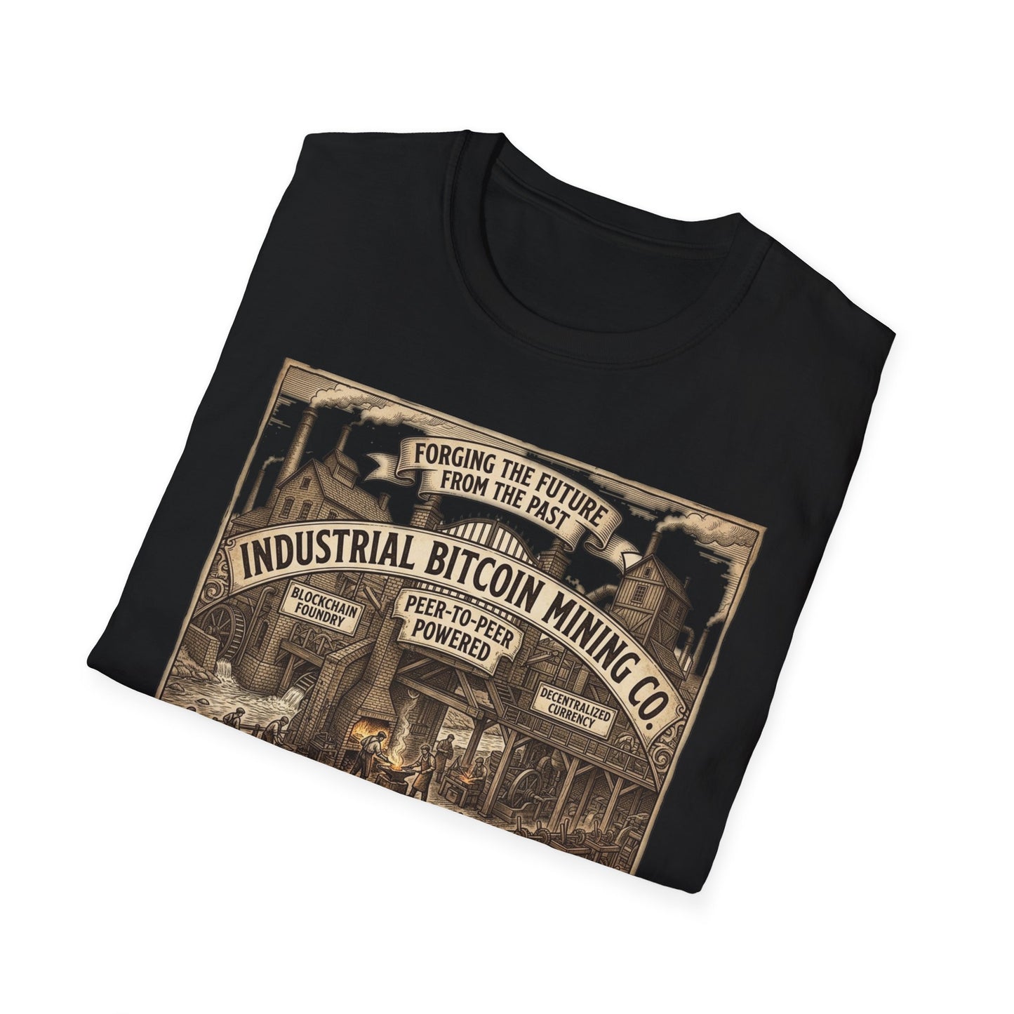 Industrial Bitcoin Mining Co. T-Shirt — Vintage Crypto Miner Graphic Tee