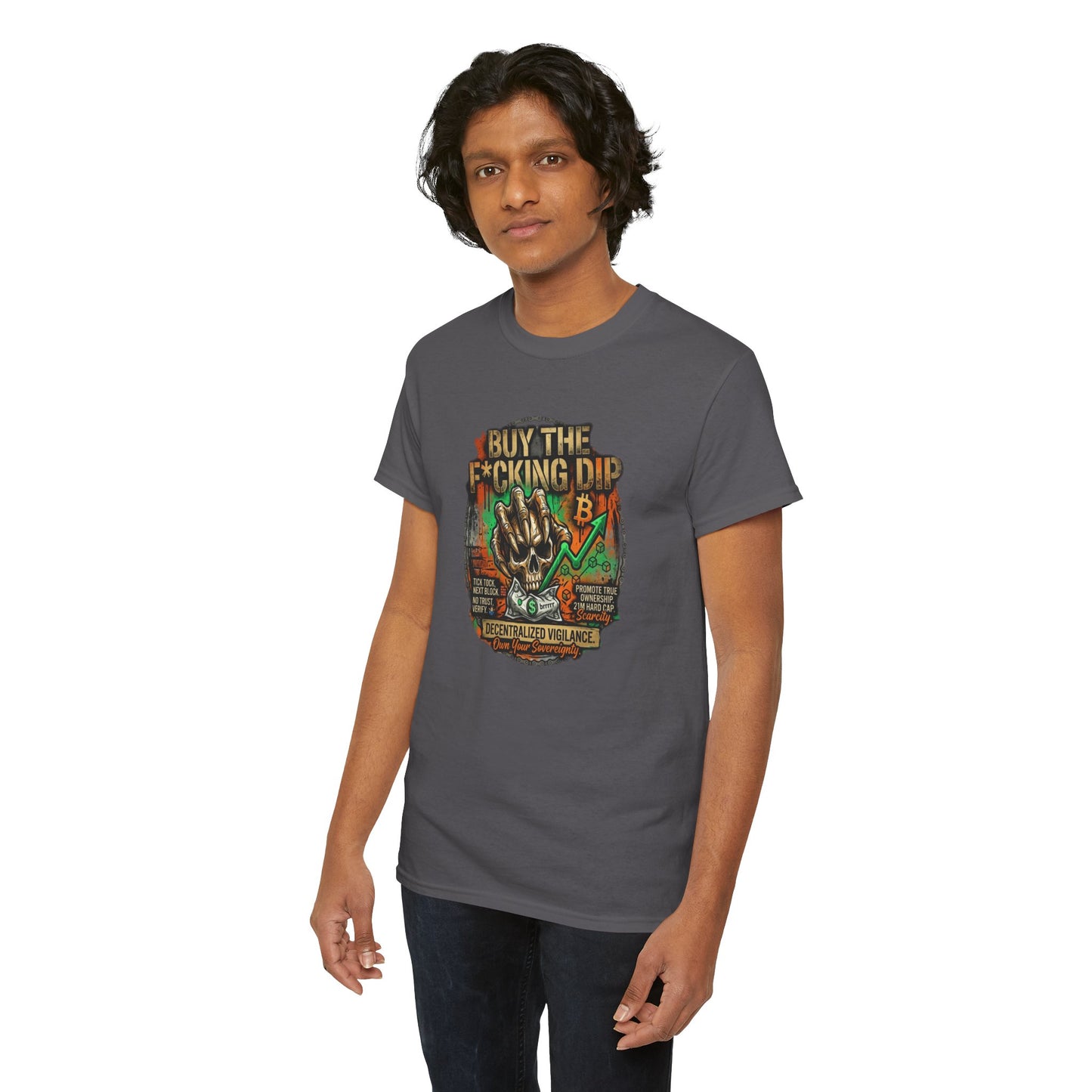 Buy The F*cking Dip Graphic Tee — Stock Market Crypto HODL Trading Shirt