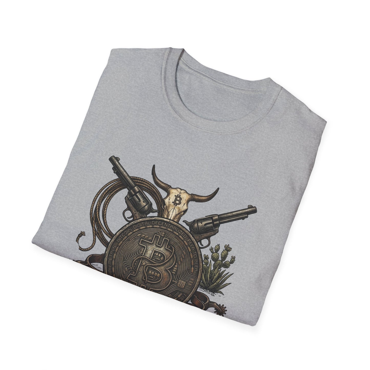 Bitcoin Western T-Shirt — "Bitcoin: The New Frontier" Vintage Crypto Tee