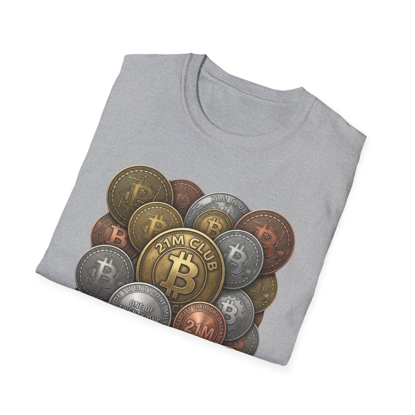 21M Club Coins Stack T-Shirt — Bitcoin & Altcoin Vintage Coins Tee