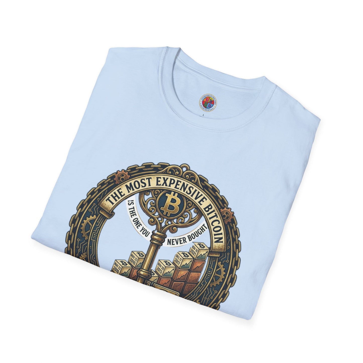 Bitcoin Vintage Key & Vault T-Shirt — "Secure Yours" Cryptocurrency Graphic Tee