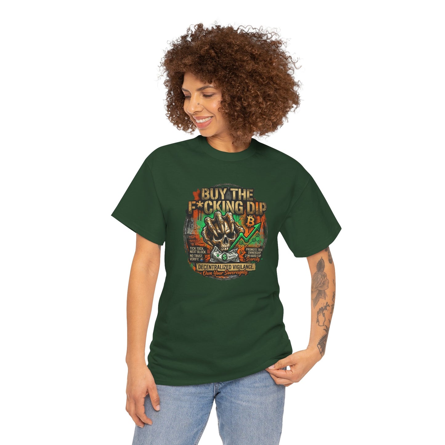Buy The F*cking Dip Graphic Tee — Stock Market Crypto HODL Trading Shirt
