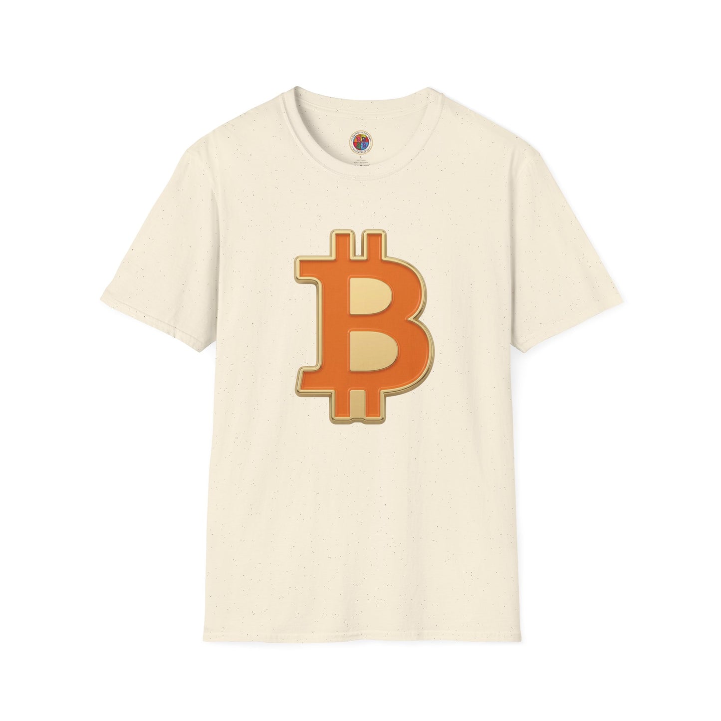 Bitcoin Enamel Logo T-Shirt — Retro Orange Crypto Tee