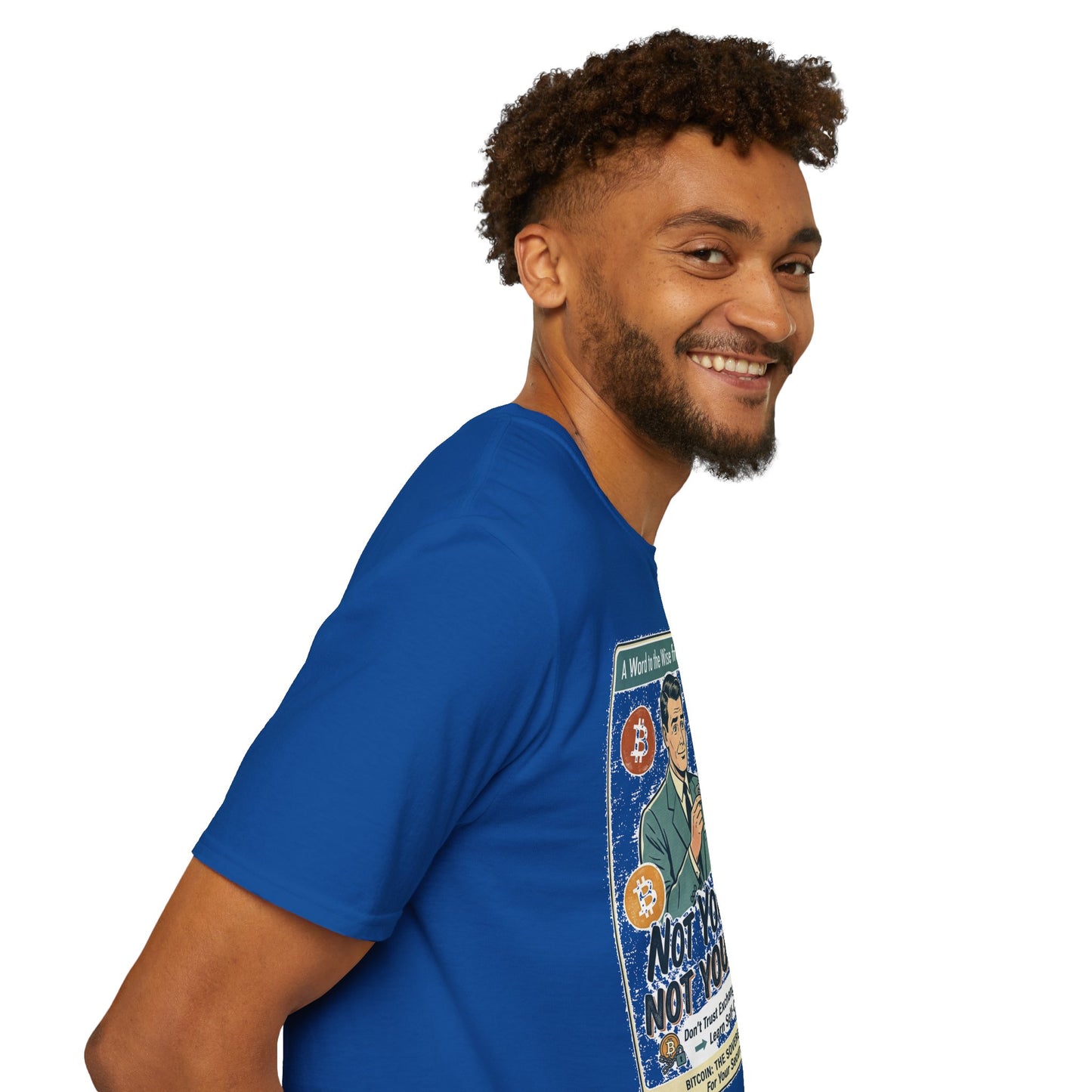 Bitcoin Retro Safety Tee — "Not Your Keys, Not Your Coins!"