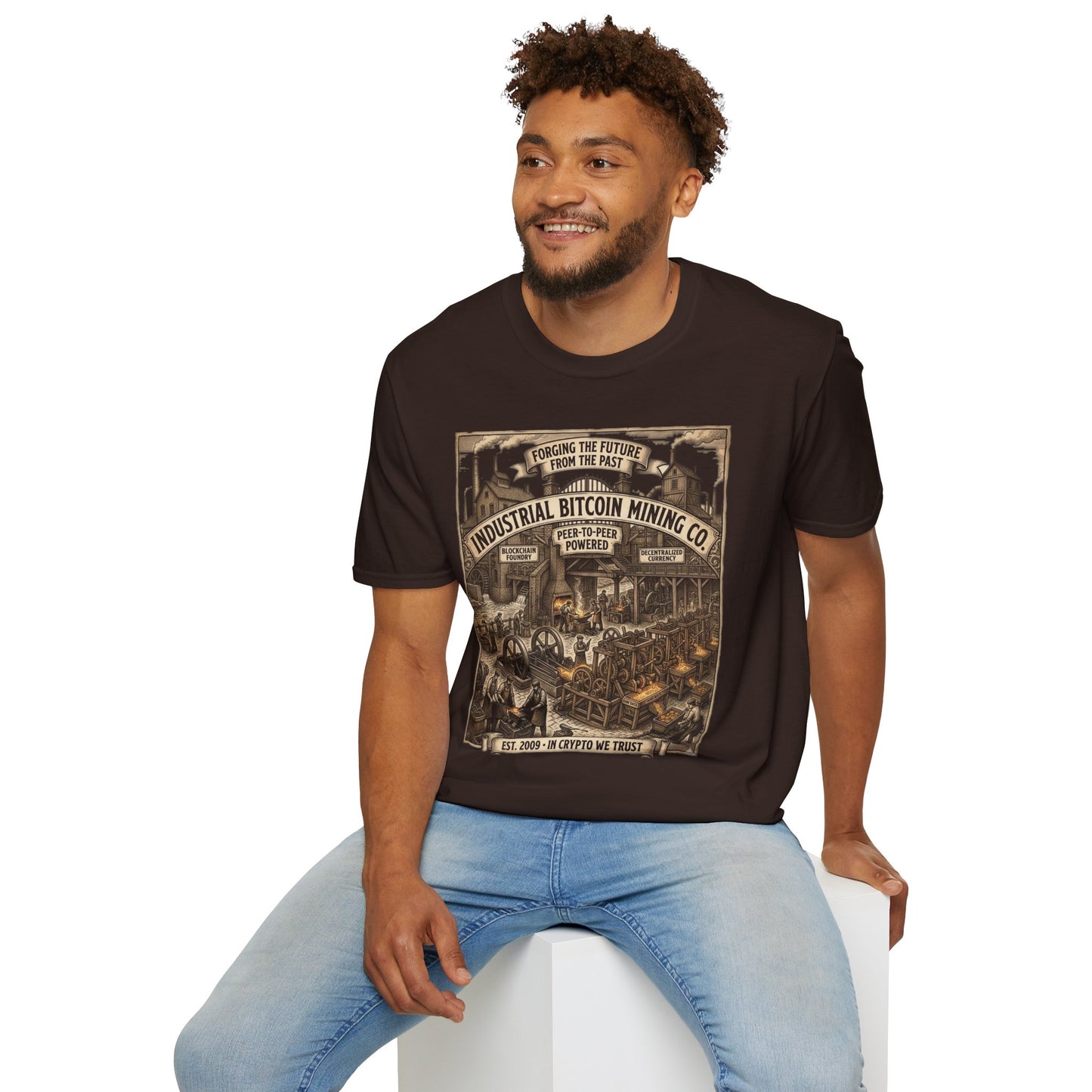 Industrial Bitcoin Mining Co. T-Shirt — Vintage Crypto Miner Graphic Tee