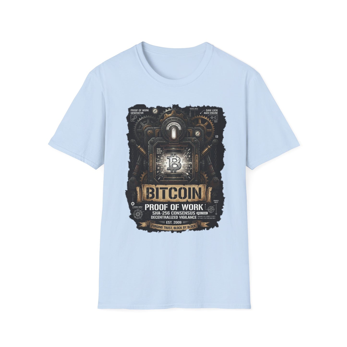 Bitcoin Proof of Work T-Shirt — Crypto Miner Vintage Graphic Tee