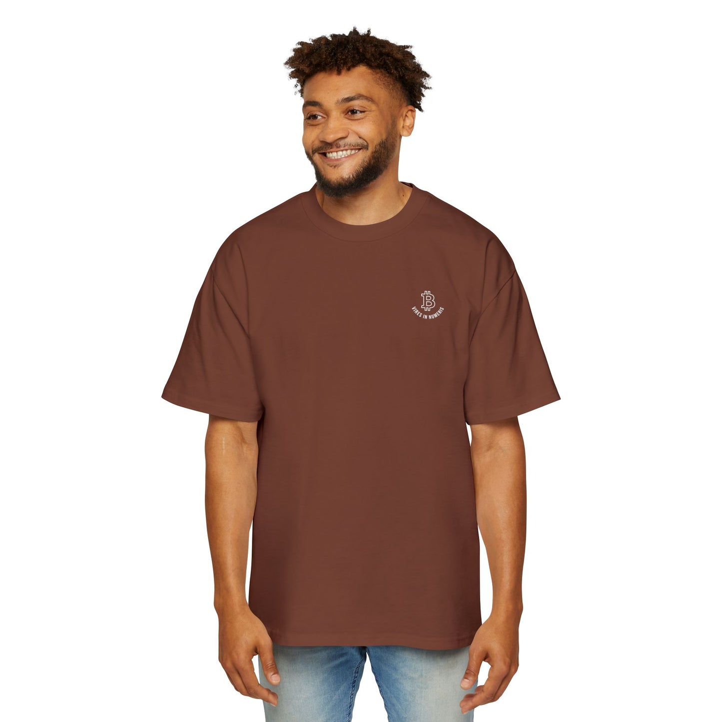 Men's Oversized Tee — Small "Vires in Numeris" Design