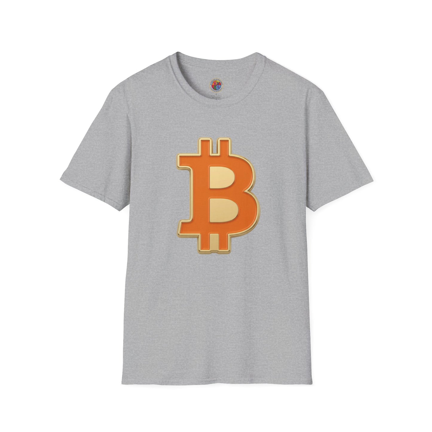 Bitcoin Enamel Logo T-Shirt — Retro Orange Crypto Tee