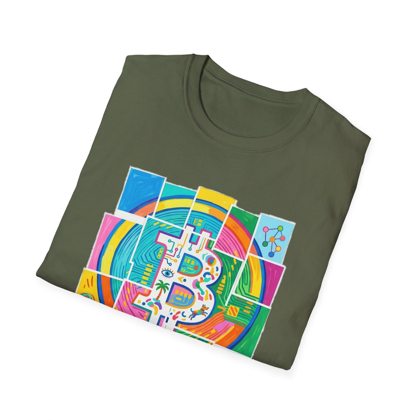 Bitcoin Decentralized Graphic T-Shirt — Colorful Crypto Logo Tee