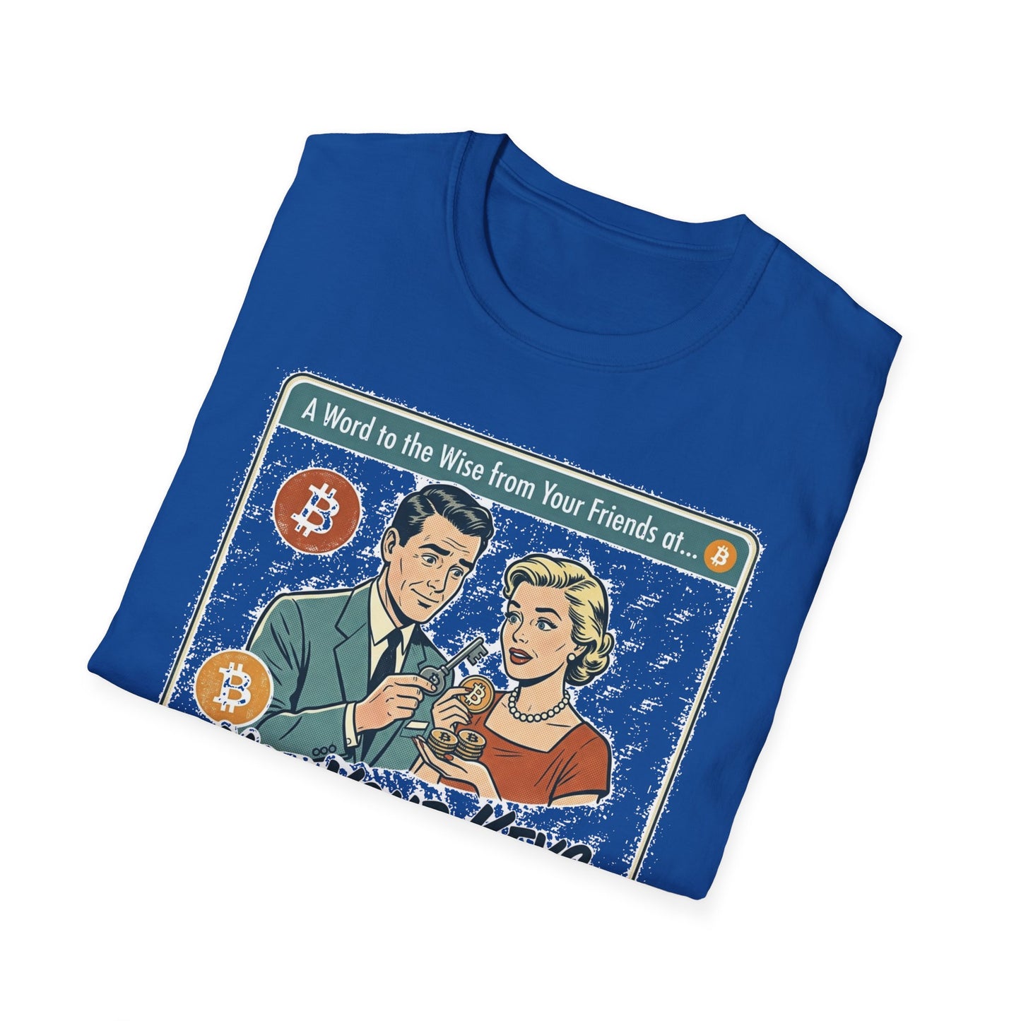 Bitcoin Retro Safety Tee — "Not Your Keys, Not Your Coins!"
