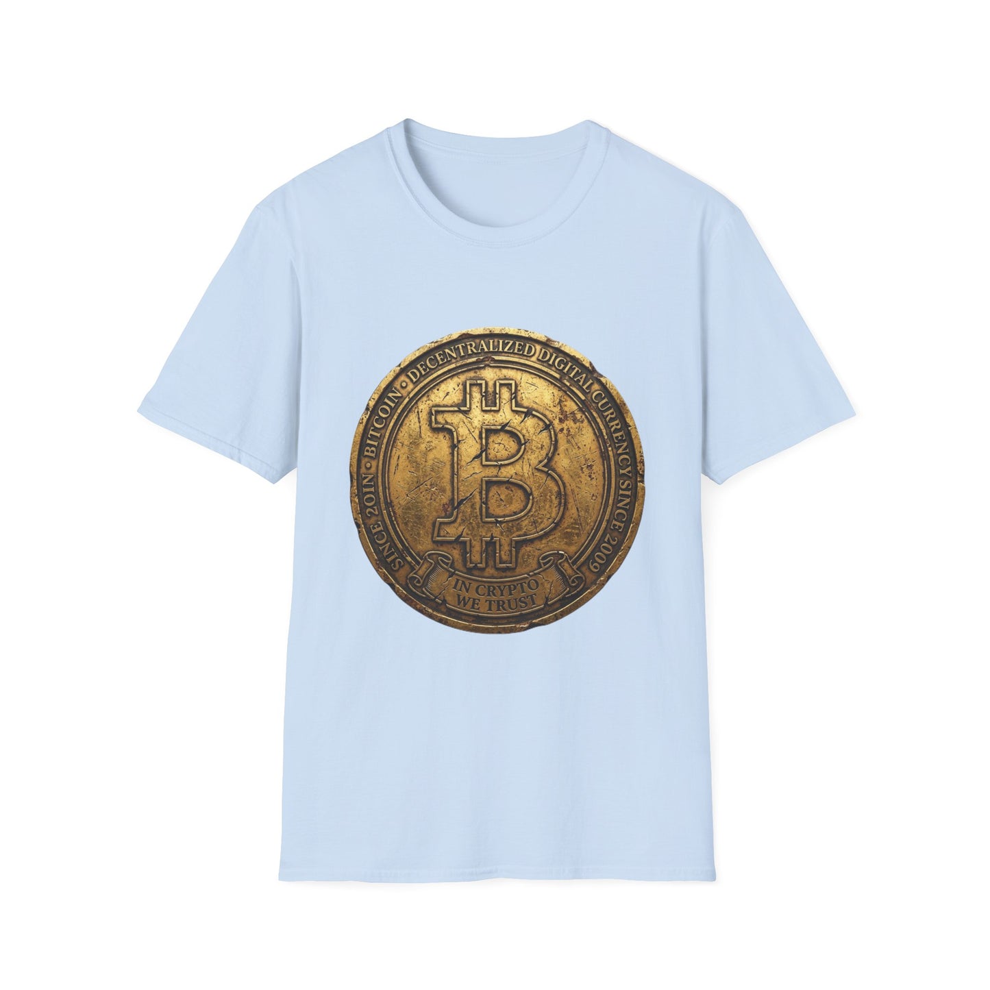 Bitcoin Coin Graphic T-Shirt — Vintage Gold Crypto Tee for Bitcoin Fans