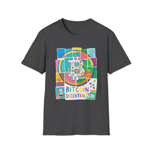Bitcoin Decentralized Graphic T-Shirt — Colorful Crypto Logo Tee