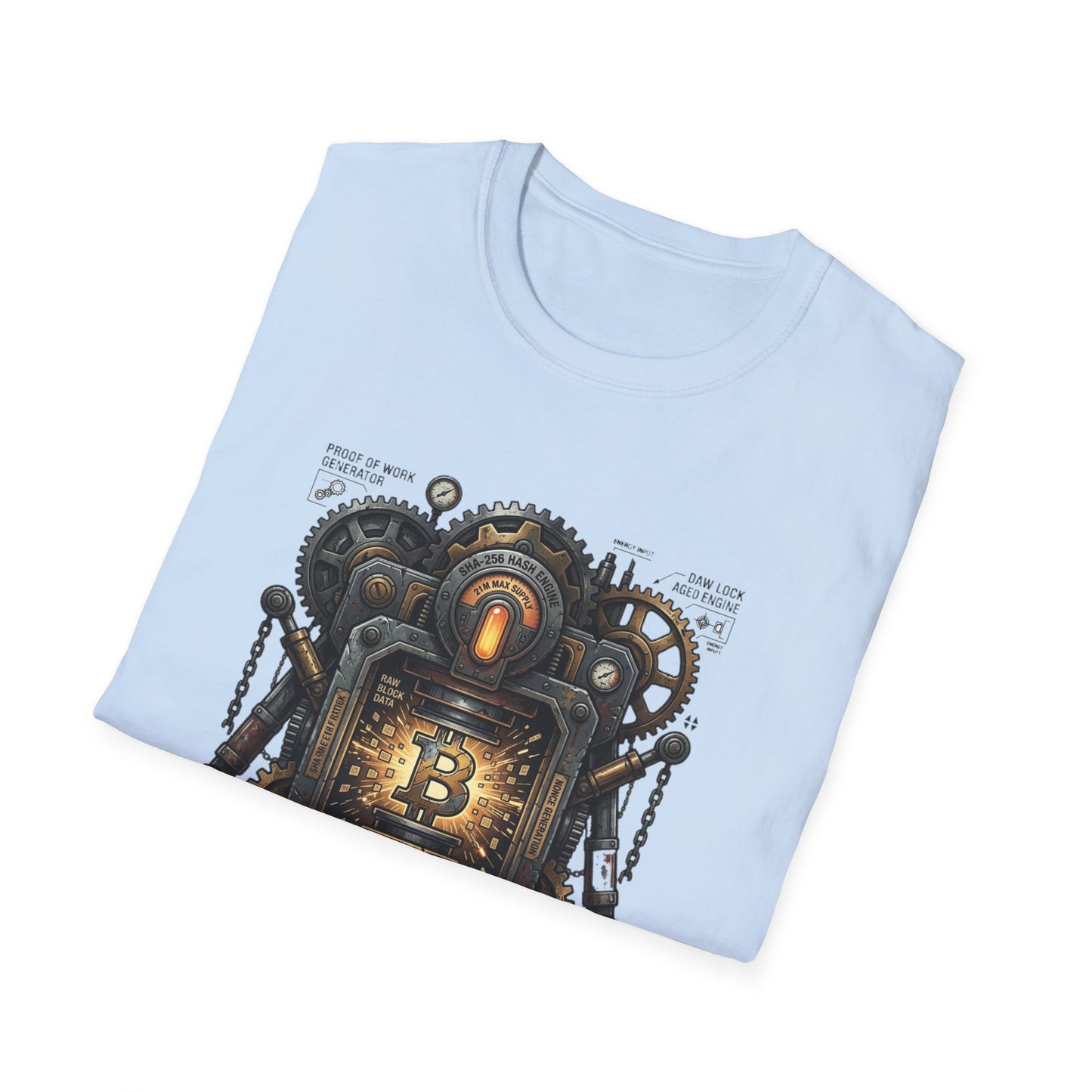 Bitcoin Proof of Work T-Shirt — Steampunk Crypto Miner Tee