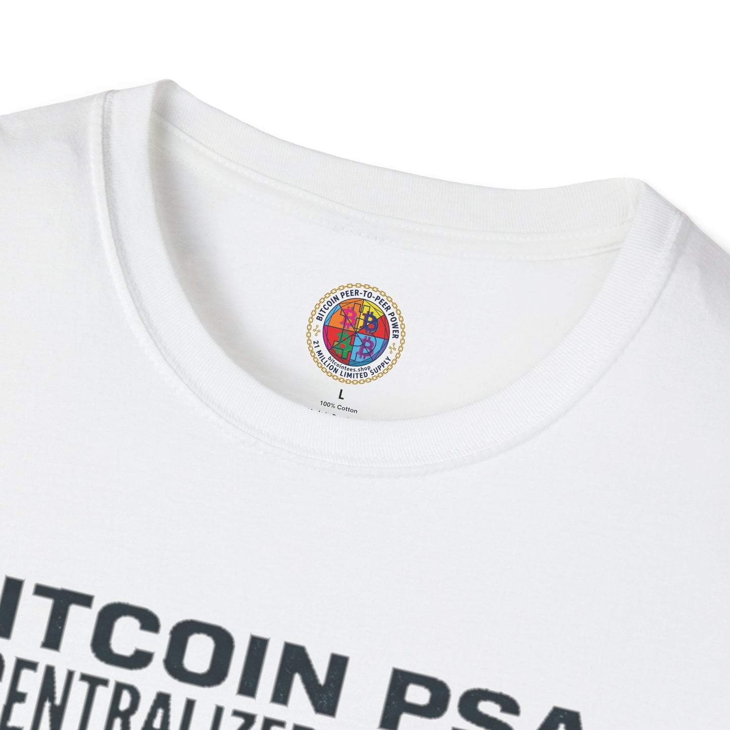 Bitcoin PSA T-Shirt — "Decentralized Vigilance: Not Your Keys, Not Your Coins"