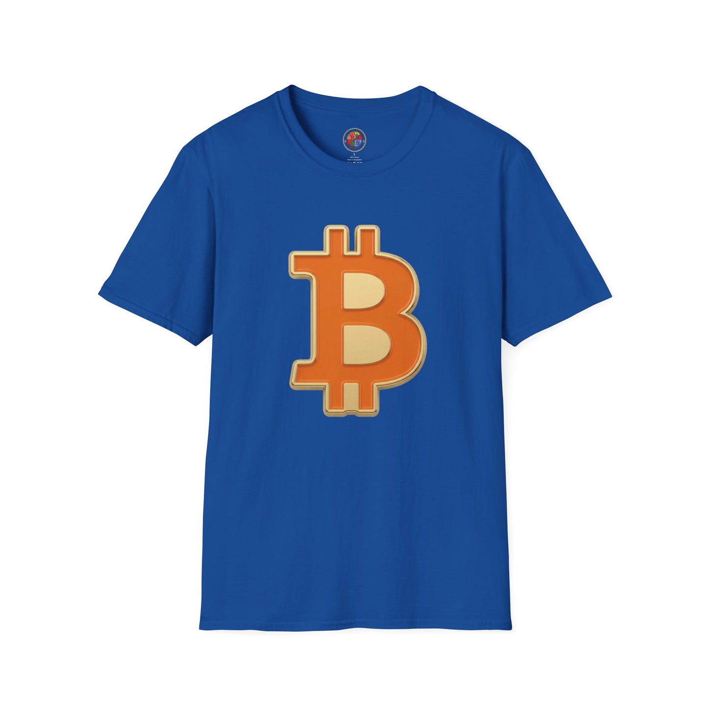 Bitcoin Enamel Logo T-Shirt — Retro Orange Crypto Tee