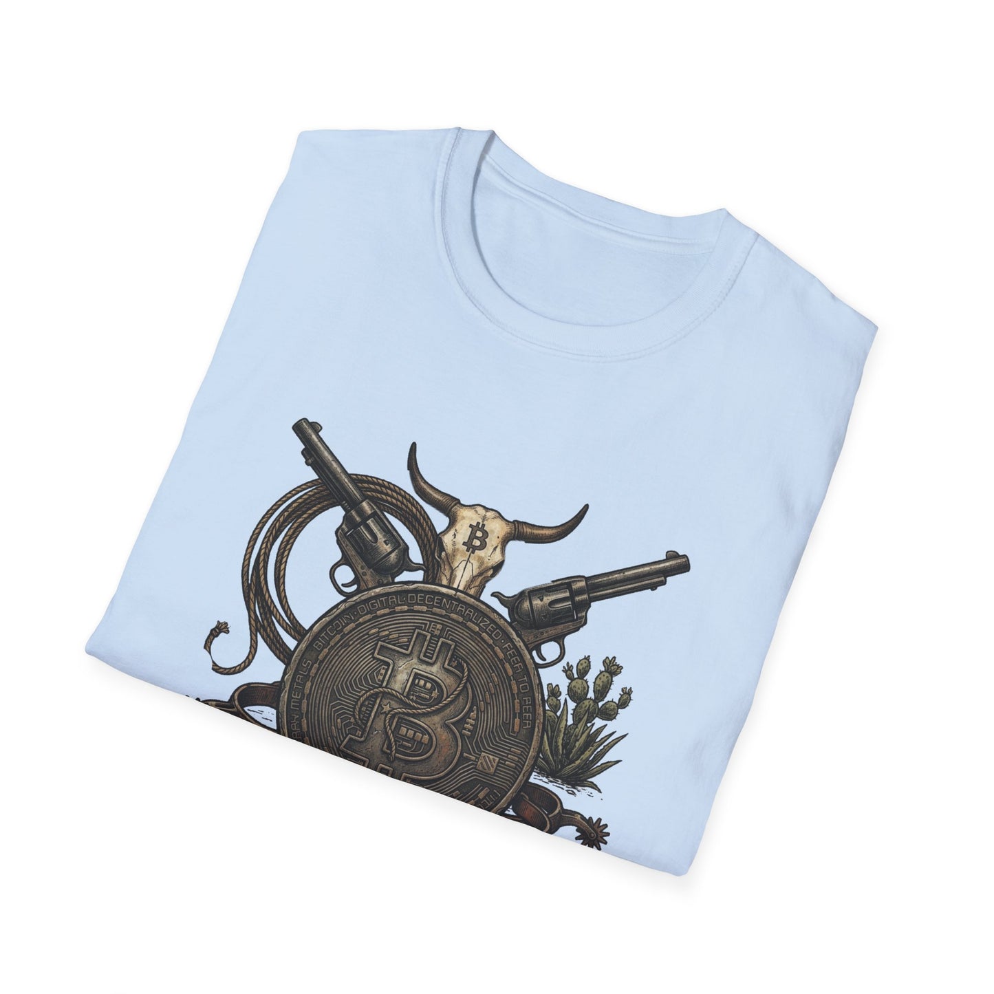 Bitcoin Western T-Shirt — "Bitcoin: The New Frontier" Vintage Crypto Tee
