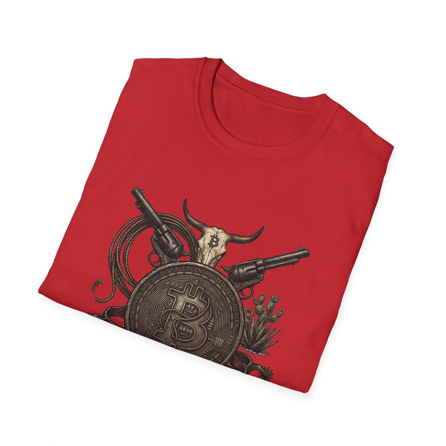 Bitcoin Western T-Shirt — "Bitcoin: The New Frontier" Vintage Crypto Tee