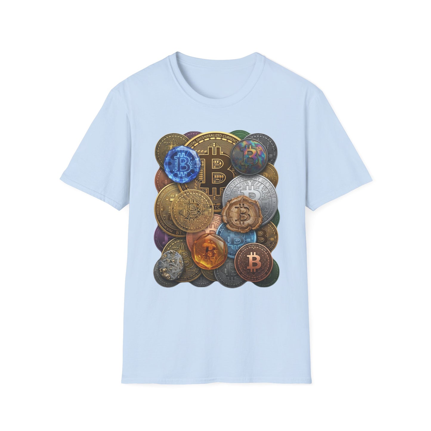 Bitcoin Crypto Coins Graphic T‑Shirt — Cryptocurrency Investor Tee