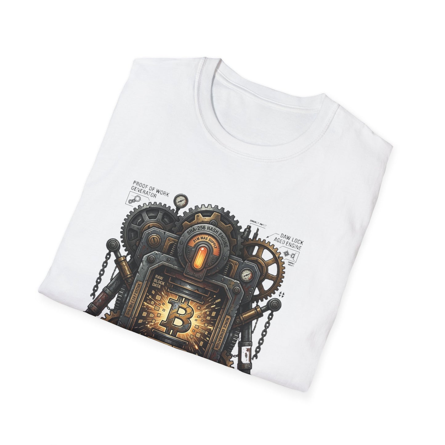 Bitcoin Proof of Work T-Shirt — Steampunk Crypto Miner Tee