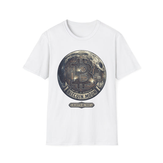 Bitcoin Moon Graphic T-Shirt — “In Crypto We Trust” Crypto Enthusiast Tee