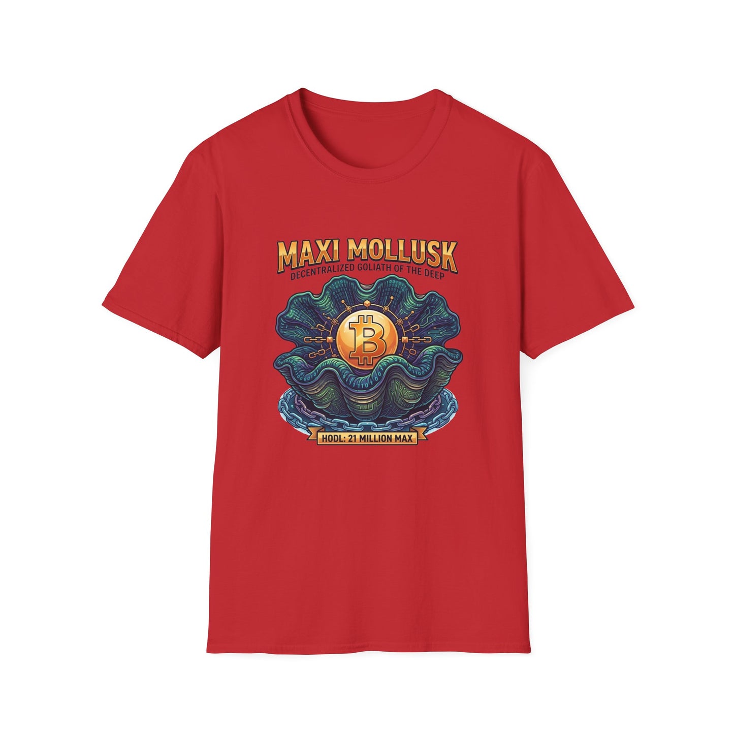 Bitcoin Pearl T-Shirt — "Maxi Mollusk" Crypto Art Tee