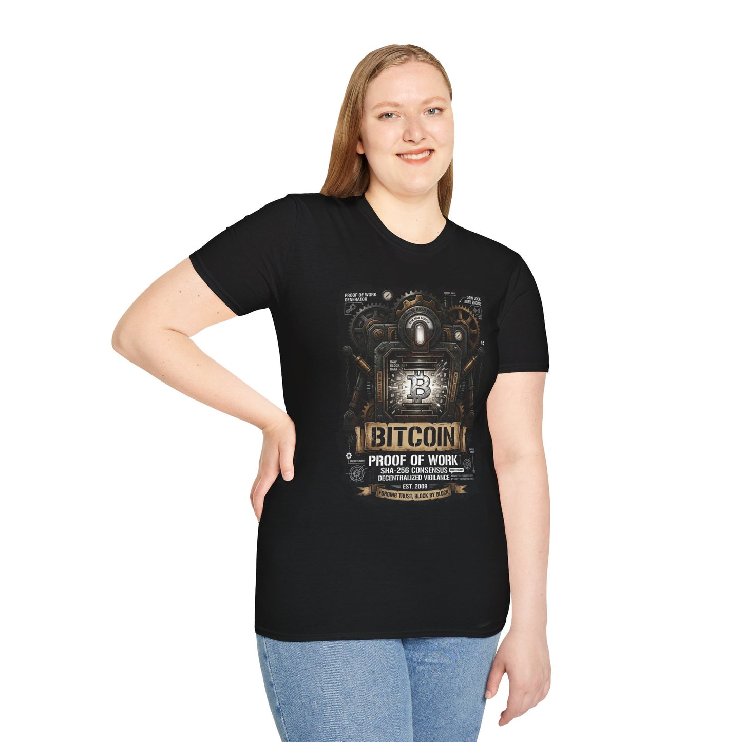 Bitcoin Proof of Work T-Shirt — Crypto Miner Vintage Graphic Tee