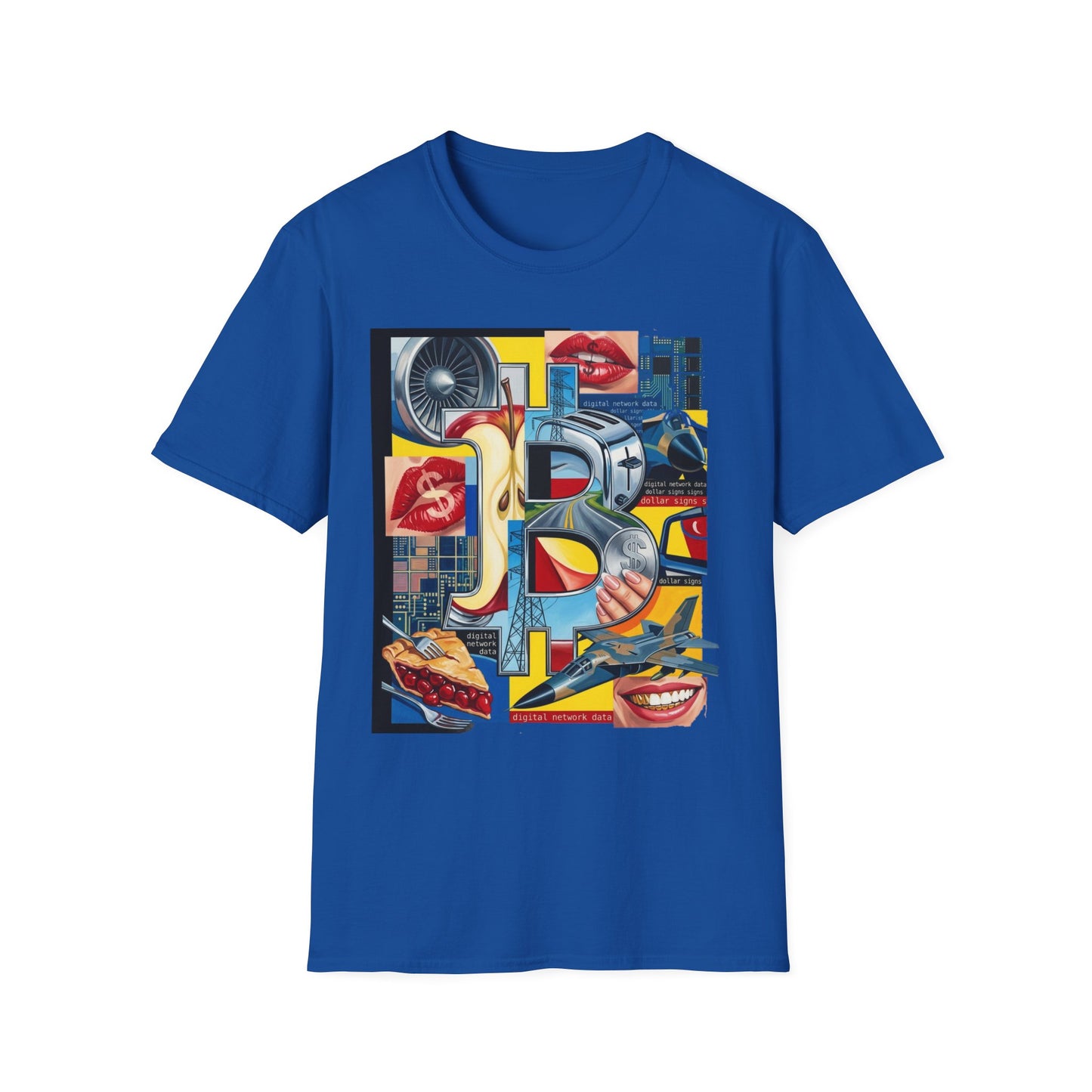 Retro Pop Art 'Ride' Graphic T-Shirt — Vintage Collage Motorcycle & Lips Design