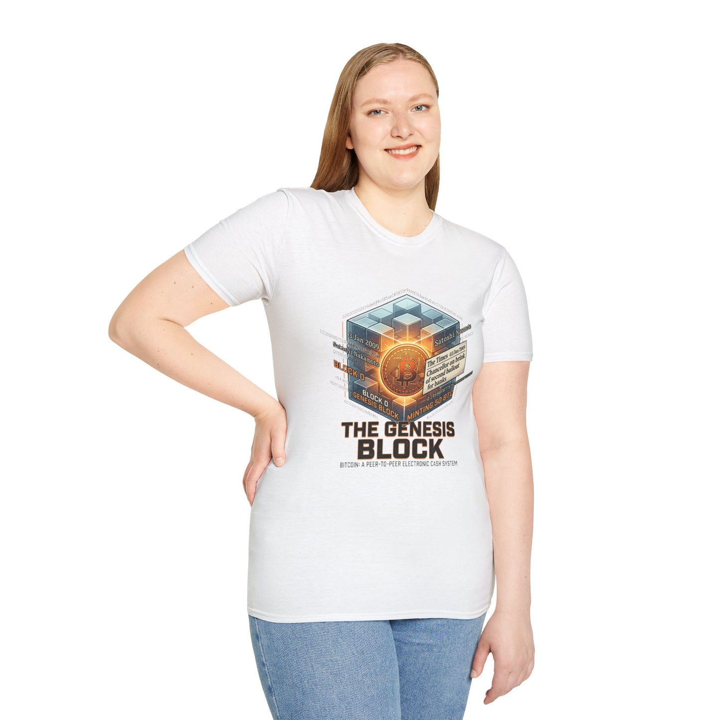 T-Shirt — The Genesis Block Bitcoin Graphic Tee (Cryptocurrency Miner Design)