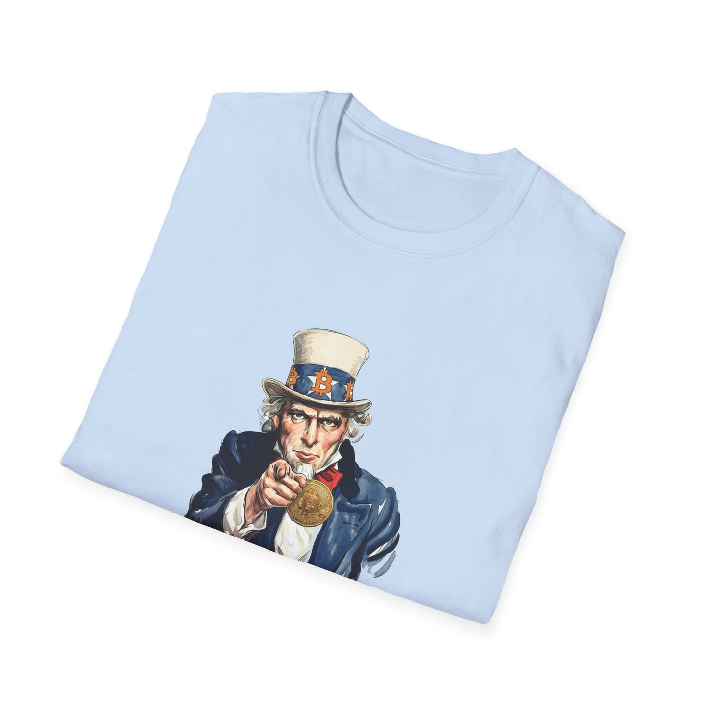 Bitcoin Uncle Sam T-Shirt — "I Want You for Bitcoin" Patriotic Crypto Tee