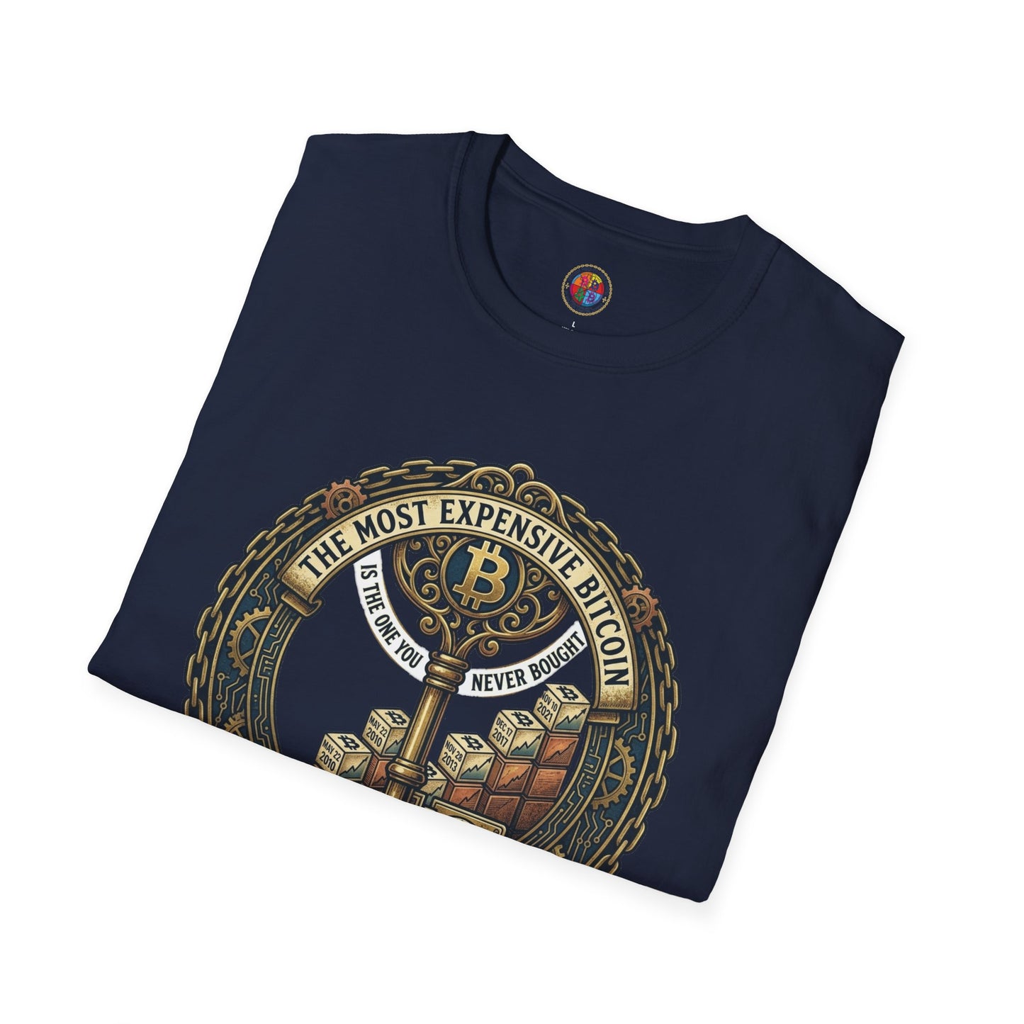 Bitcoin Vintage Key & Vault T-Shirt — "Secure Yours" Cryptocurrency Graphic Tee