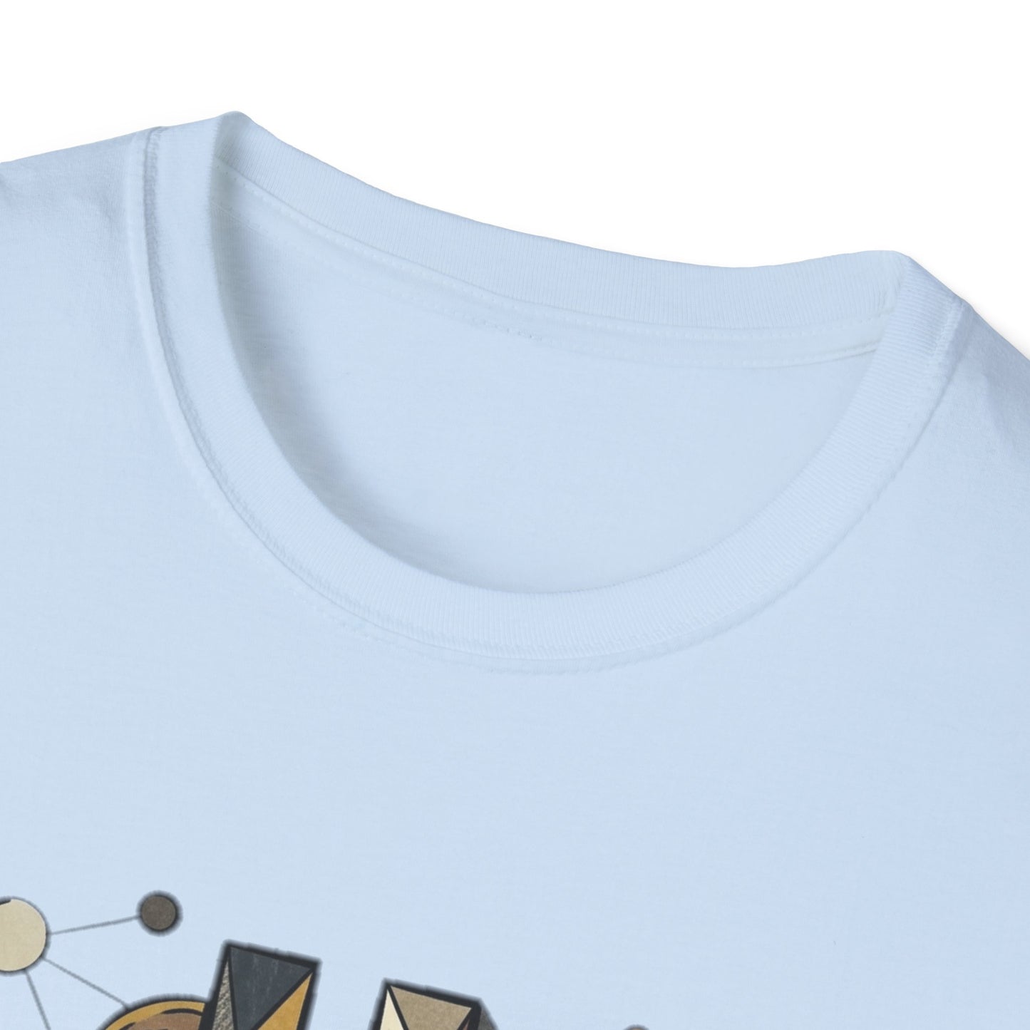 Abstract Geometric Bitcoin T-Shirt — Retro Music Art Tee